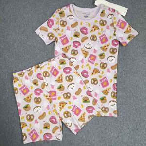 NEW Janie and Jack Good Night Snack Favorites Short Pajama Set Girls Size 8‎